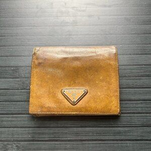 Prada Carmel Saffiano Leather Wallet Authentic|Used